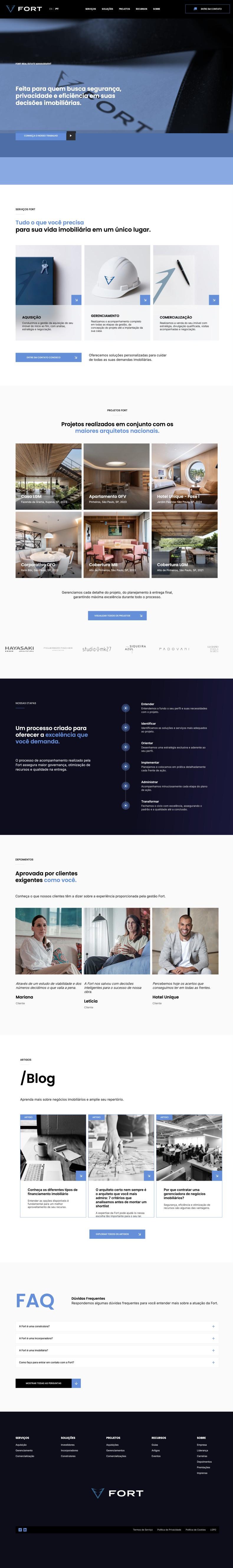 Full page of the Fort Real Estate website before the redesign